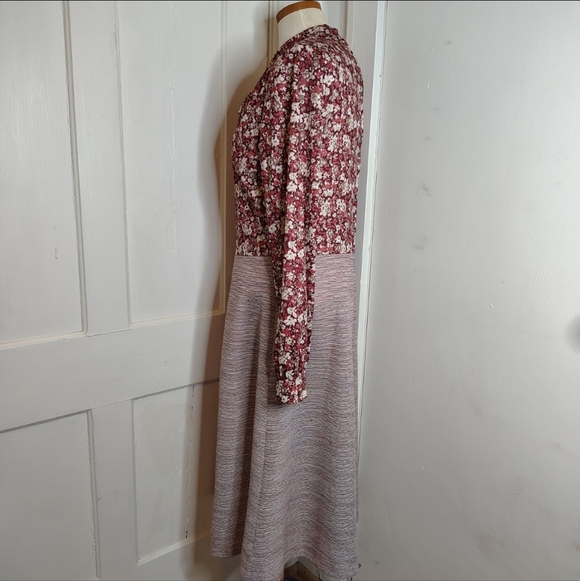 Vintage 1960s Linzi Long Sleeve Fit and Flare Knee Length Dress Women's Size L - Picture 4 of 15